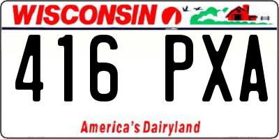 WI license plate 416PXA