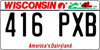 WI license plate 416PXB