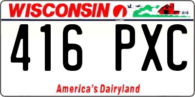 WI license plate 416PXC