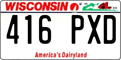 WI license plate 416PXD