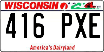WI license plate 416PXE