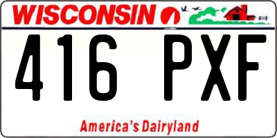 WI license plate 416PXF