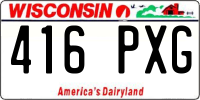 WI license plate 416PXG