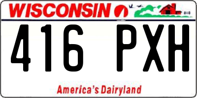 WI license plate 416PXH