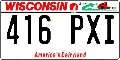 WI license plate 416PXI