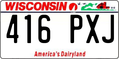 WI license plate 416PXJ