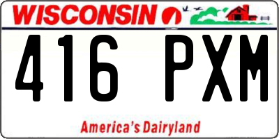 WI license plate 416PXM