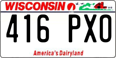 WI license plate 416PXO