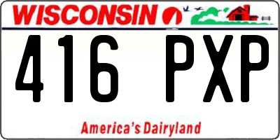 WI license plate 416PXP