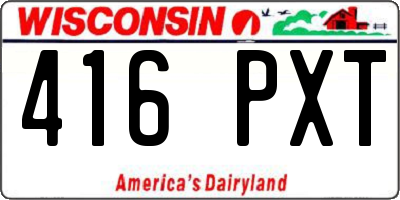 WI license plate 416PXT