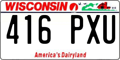 WI license plate 416PXU