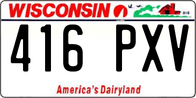 WI license plate 416PXV