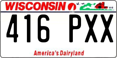 WI license plate 416PXX