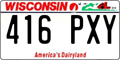 WI license plate 416PXY