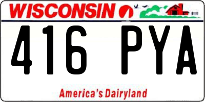 WI license plate 416PYA