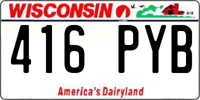 WI license plate 416PYB