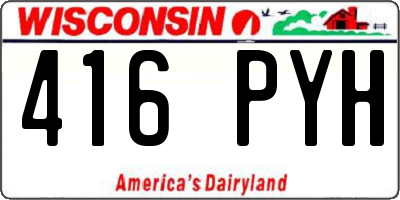 WI license plate 416PYH