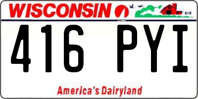 WI license plate 416PYI