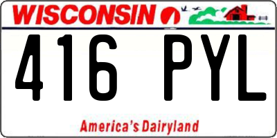 WI license plate 416PYL