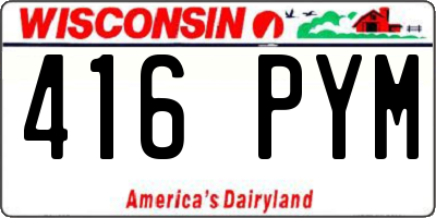 WI license plate 416PYM
