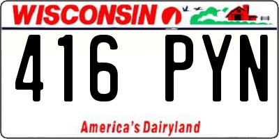 WI license plate 416PYN