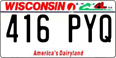 WI license plate 416PYQ