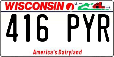 WI license plate 416PYR