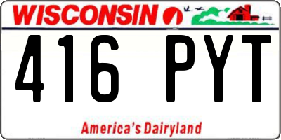 WI license plate 416PYT