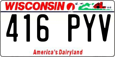 WI license plate 416PYV
