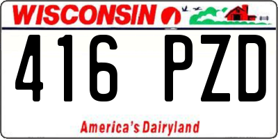 WI license plate 416PZD