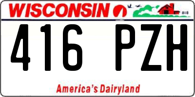 WI license plate 416PZH