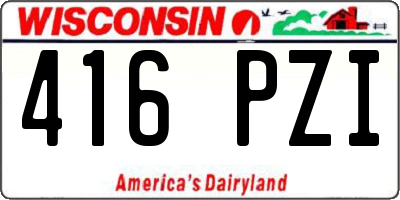 WI license plate 416PZI