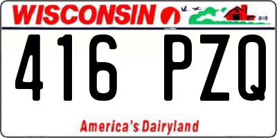 WI license plate 416PZQ