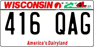 WI license plate 416QAG