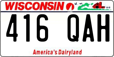 WI license plate 416QAH
