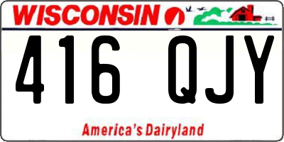 WI license plate 416QJY