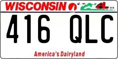 WI license plate 416QLC