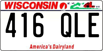 WI license plate 416QLE