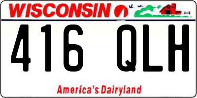 WI license plate 416QLH