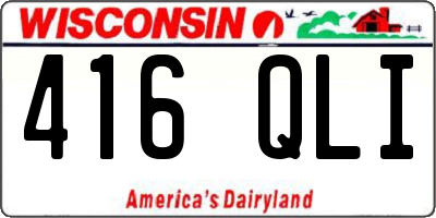 WI license plate 416QLI