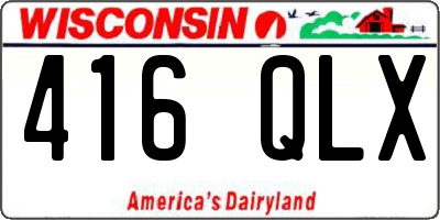 WI license plate 416QLX
