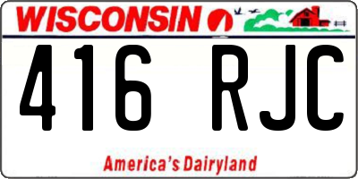 WI license plate 416RJC