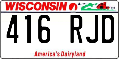 WI license plate 416RJD