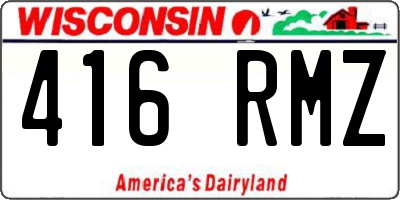 WI license plate 416RMZ
