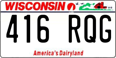 WI license plate 416RQG