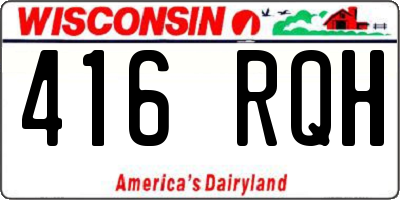 WI license plate 416RQH