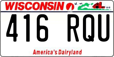 WI license plate 416RQU