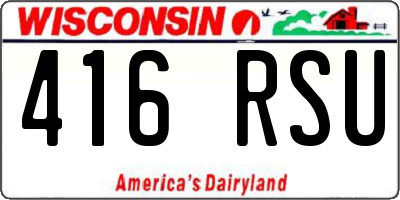 WI license plate 416RSU