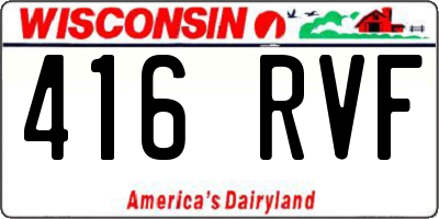 WI license plate 416RVF