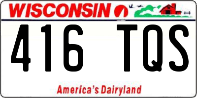 WI license plate 416TQS